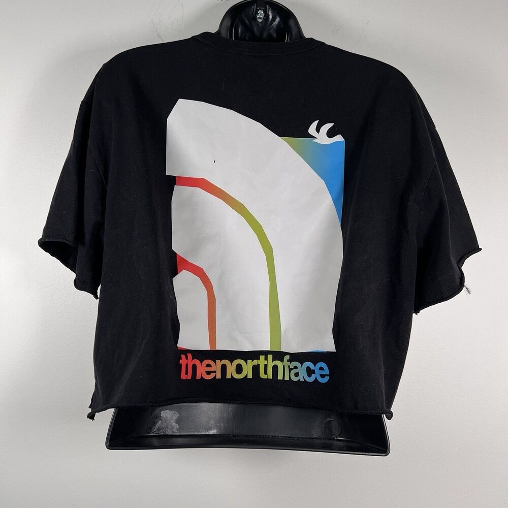 The North Face Shirt Women Black Himalayan Crop Short Sleeve Large - Picture 6 of 13